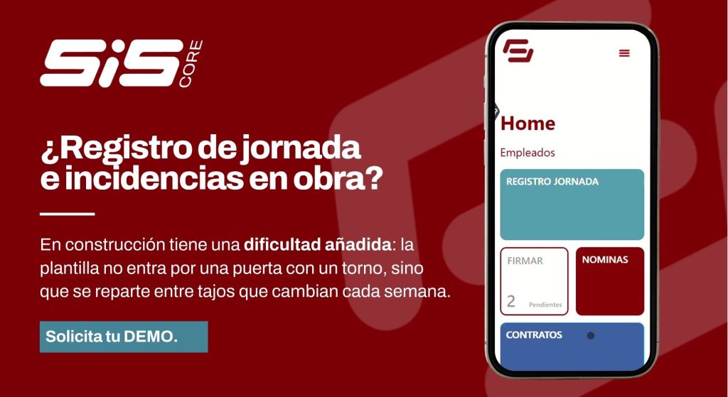 Registro de jornada e incidencias en obra